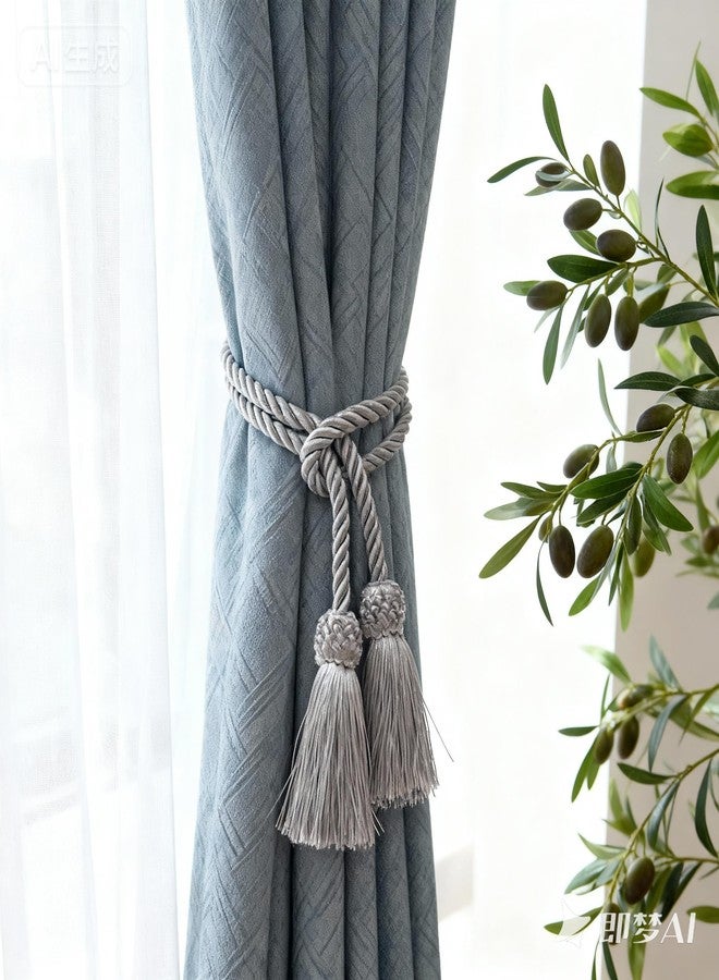 UBCGOTT Curtain Tiebacks Handmade Decorative Curtain Holdbacks Rope with Tassel Curtain Pendant Rope Adjustable Ties Door Curtain Decorative (Gold, 2 PC) - Image 5